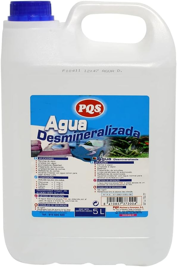 Agua Desmineralizada, 5 litros