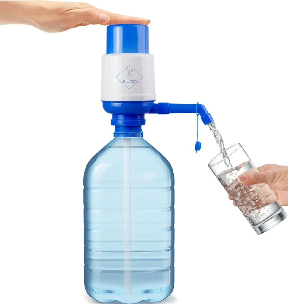 Dispensador Agua para garrafas, Bomba Manual para Garrafas, Compatible con Botellas de 2.5, 3, 5, 6, 8, 10 litros con el tapón diámetro 38mm y 48mm
